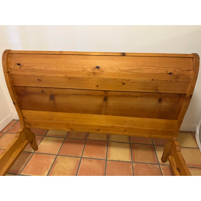 Farmhouse Solid Pine Hacienda-Style Queen Bed Frame For Sale - Image 3 of 17