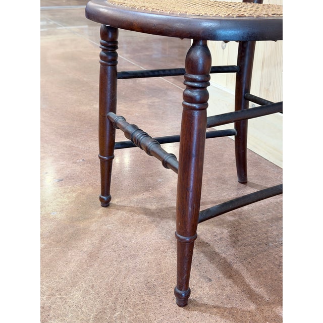 Wood Vintage Victorian Mahogany Balloon Back Cane Side Chairs, Pair For Sale - Image 7 of 7