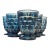 Vintage Aquamarine Footed Goblets- Set of Six For Sale