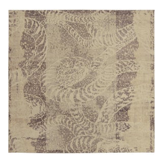 Distressed Style Abstract Rug in Beige-Brown & Gray Pattern by Rug & Kilim For Sale