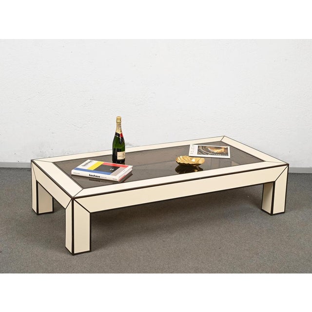 Mid-Century Italian Brass & White Formica Coffee Table, 1970s For Sale - Image 15 of 18