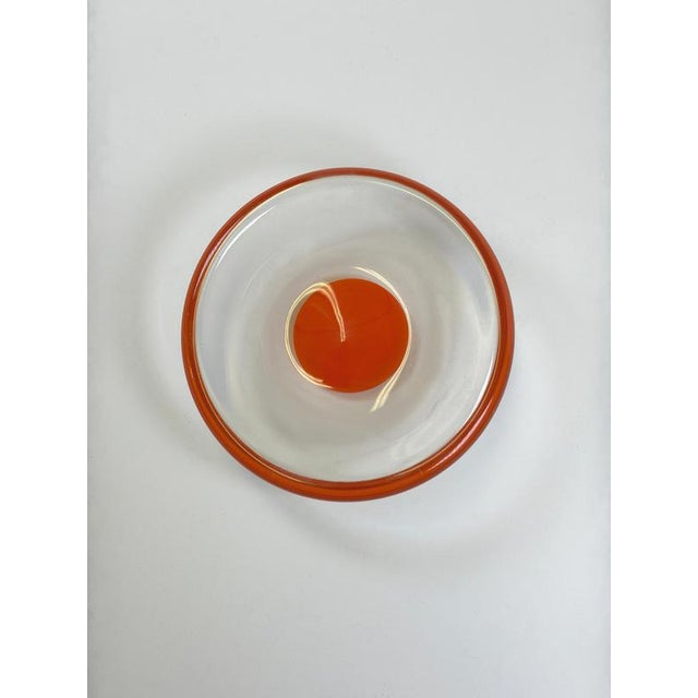 Modern Modernist Red Sommerso Murano Glass Bowl, Italy, 1970s For Sale - Image 3 of 10