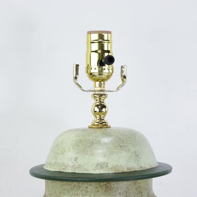 Early 21st Century Pair of Vintage Hand-Painted Neoclassical Greek Revival Ceramic Temple Jar Table Lamps For Sale - Image 5 of 15