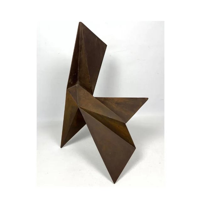 Gerald DiGgiusto, Metal Corten Steel Abstract Geometric Folded Origami Sculpture Gerald DiGiusto, 1980 For Sale - Image 4 of 11