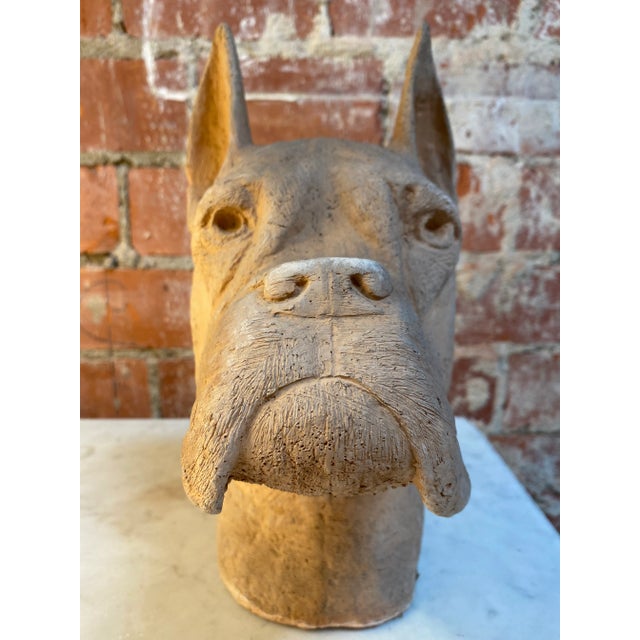 Mid-Century Modern 1980s Italian Terracotta Cane Corso Sculpture For Sale - Image 3 of 9