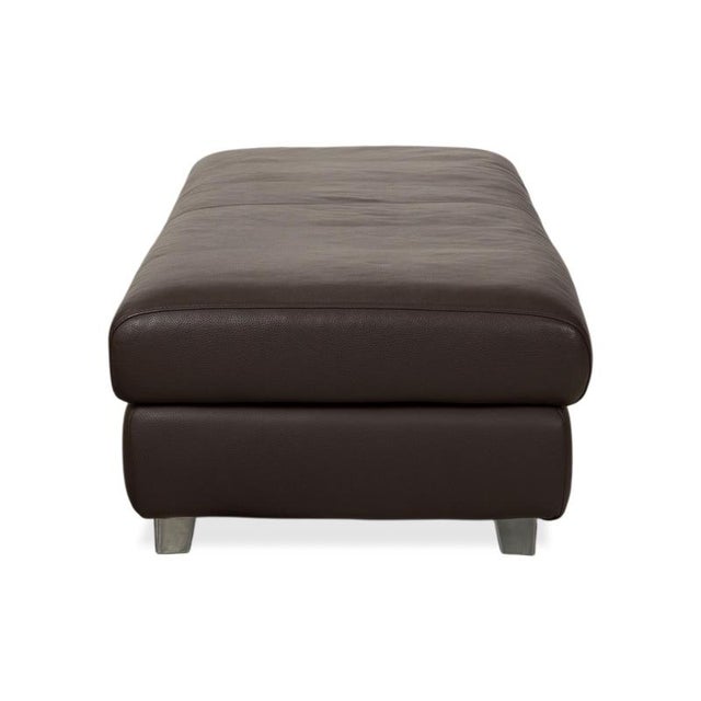 Brown Courage Leather Stool in Brown Mocha from Ewald Schillig For Sale - Image 8 of 9