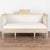 Early 19th century Swedish Gustavian bench or settee crafted in pine. The top rail features egg-and-dart molding and is...