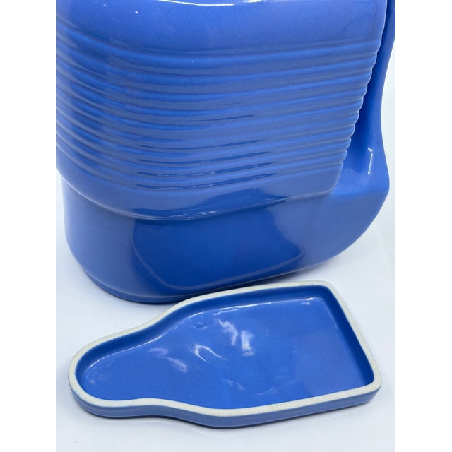 Ceramic 1930’s Blue Milk Storage Container With Lid by Westingtonhouse For Sale - Image 7 of 9