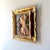 Vintage gothic renaissance style custom carved gilt wood double frame with a print of Antonio Pisanello's "Portrait of...