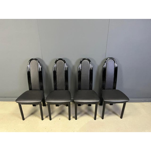 Postmodern Italian Lacquered Wood Dining Chairs, 1980s, Set of 4 For Sale - Image 11 of 12