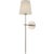 Visual Comfort Thomas O'Brien for Visual Comfort Signature Bryant 27" Cordless Tail Sconce in Polished Nickel with Linen Shade For Sale - Image 4 of 13