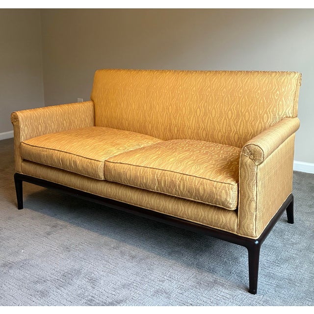 Transitional Late 20th Century A. Rudin Custom Upholstered Designer Loveseat With Goose Down Cushions For Sale - Image 3 of 8