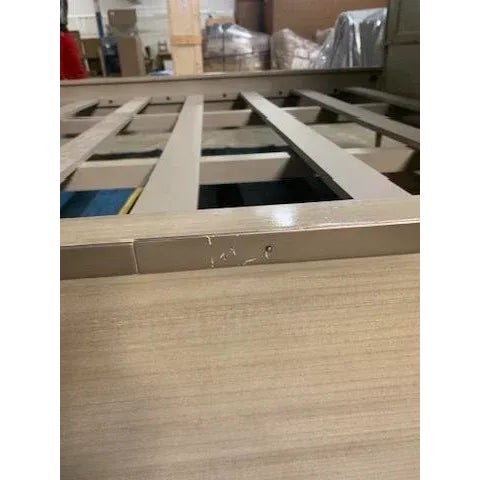 Caracole Caracole Modern Herringbone King Bed, Wood With Metal Accents For Sale - Image 4 of 11