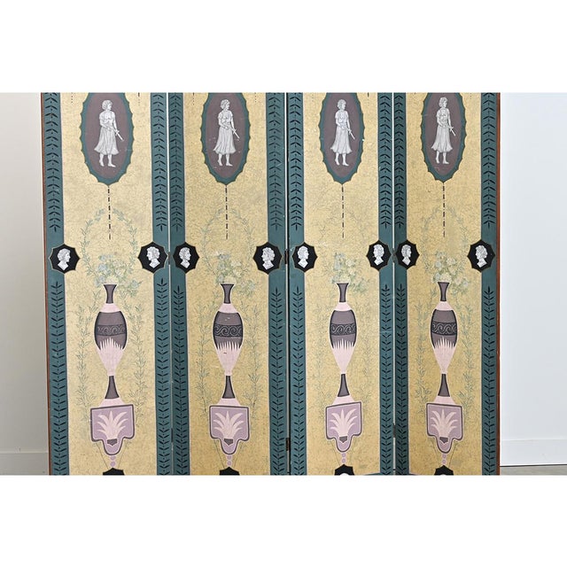 English Early 20th Century Bloomsbury Group Folding Screen For Sale - Image 12 of 15