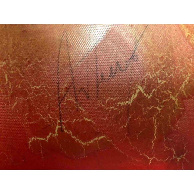 The work is entitled 'Scorci d'infinito red border n.4' and is part of the 'Scorci di infinito' series measuring 75 × 100...