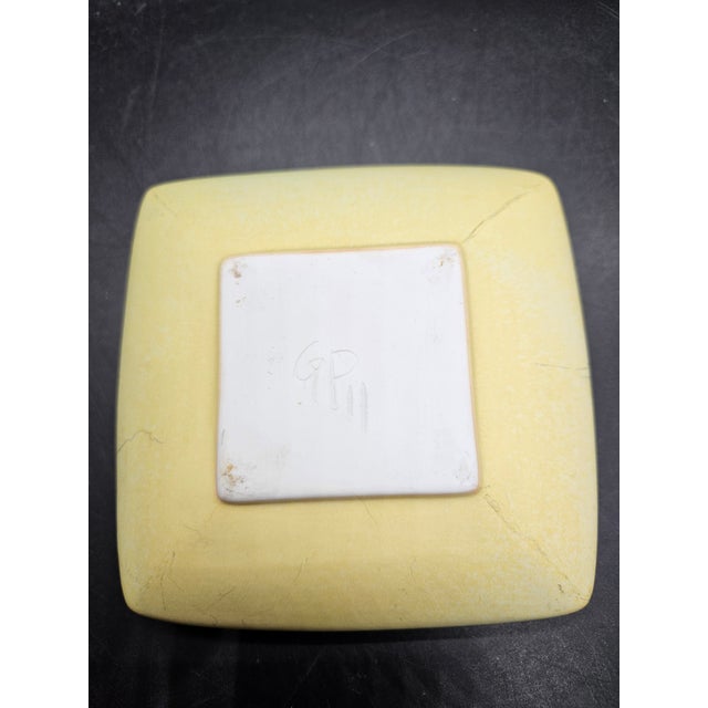 Asian Georgetown Pottery Ikebana Vase With Flower Frog Artist Signed For Sale - Image 3 of 3