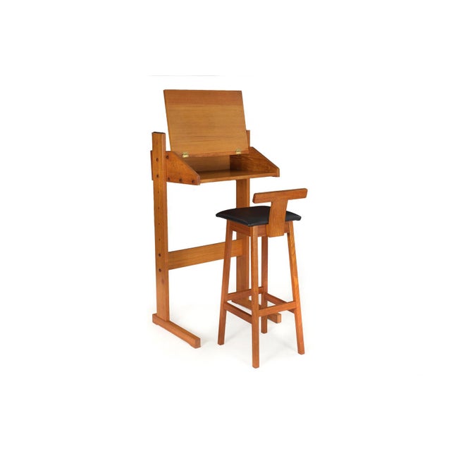 DANISH MODERN TEAK ADJUSTABLE-HEIGHT DESK AND CHAIR Circa 1960s Item # 112XHP08A A most striking adjustable-height desk or...