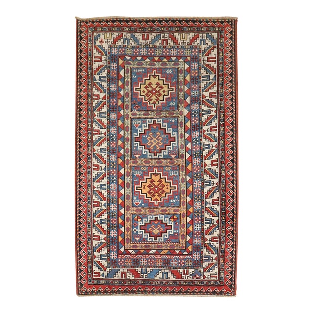 Antique Moghan Kazak Rug no. j3828 For Sale