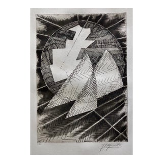 Jean Deyrolle, French Avant Garde Bold Abstract Geometric Aquatint Etching Op Art Kinetic For Sale