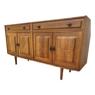 Danish Oak Sideboard Credenza Media Cabinet For Sale