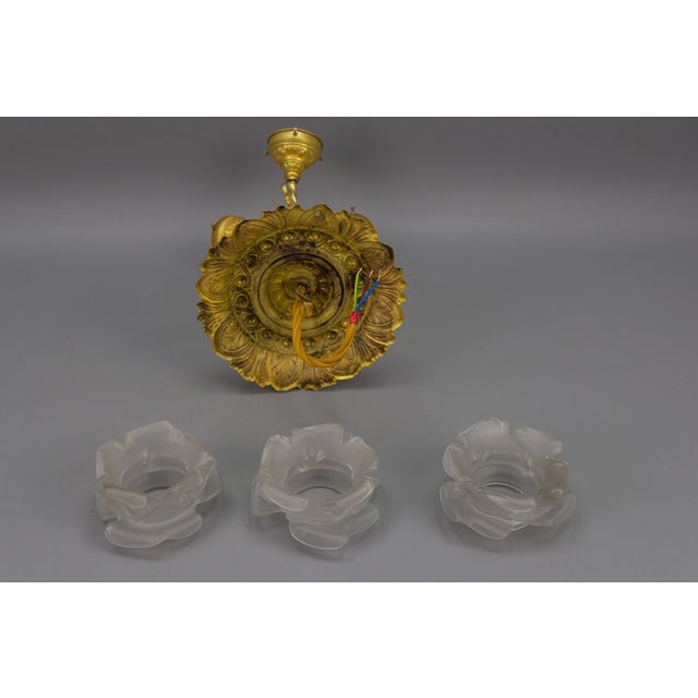 French Neoclassical Style Bronze and Glass Ceiling Light, 1920s For Sale - Image 18 of 18