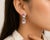 Contemporary 14K White Gold Ruby Diamond Tulip Dangle Earrings Elegant Estate Jewelry For Sale - Image 3 of 3