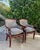 English Vintage Hickory Chair Regency Mahogany Armchairs With Original James River Upholstery, Pair For Sale - Image 3 of 12