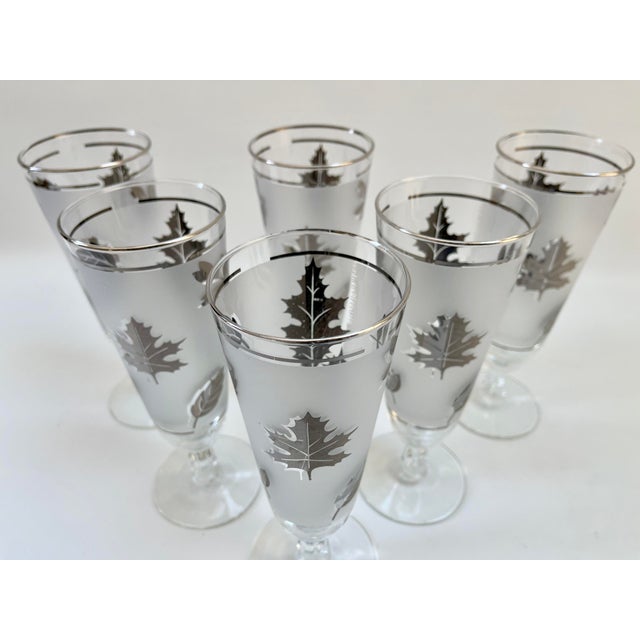 Vintage Sterling Silver Leaf Foliage Drinking Cocktail Glasses - Set of 7 For Sale - Image 9 of 9