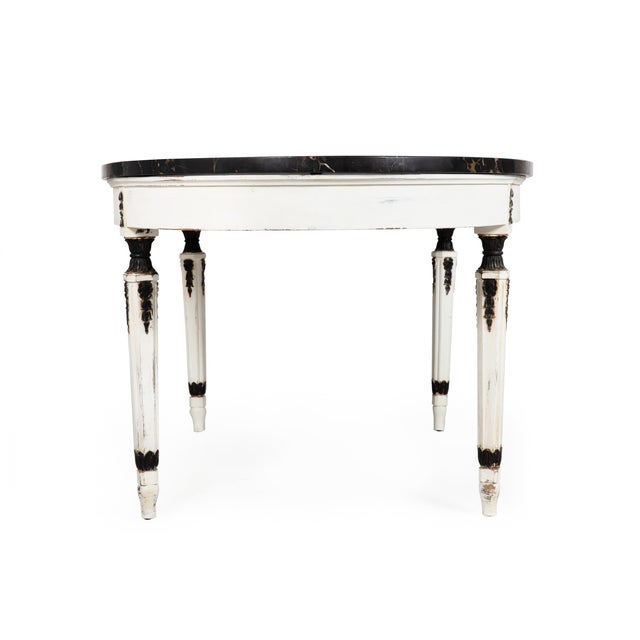 Napoleon III Ovular Dining Table With Nero Portoro Marble Top For Sale - Image 4 of 18