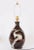 1970s Cocoa & White Brushstroke Art Pottery Table Lamp For Sale - Image 4 of 10