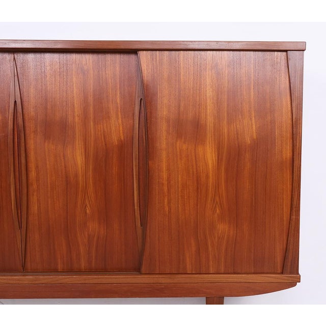 Vintage Teak Highboard or High Sideboard with 4 Sliding Doors, 1960s For Sale - Image 16 of 18