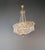 Art Deco Antique Oval Empire Style Crystal Chandelier Brass Neoclassical Light Restored For Sale - Image 3 of 15