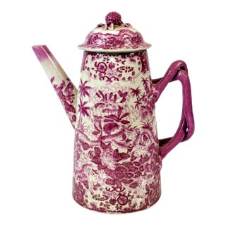 Late 20th Century Hand-Painted Chinoiserie Porcelain Pitcher For Sale