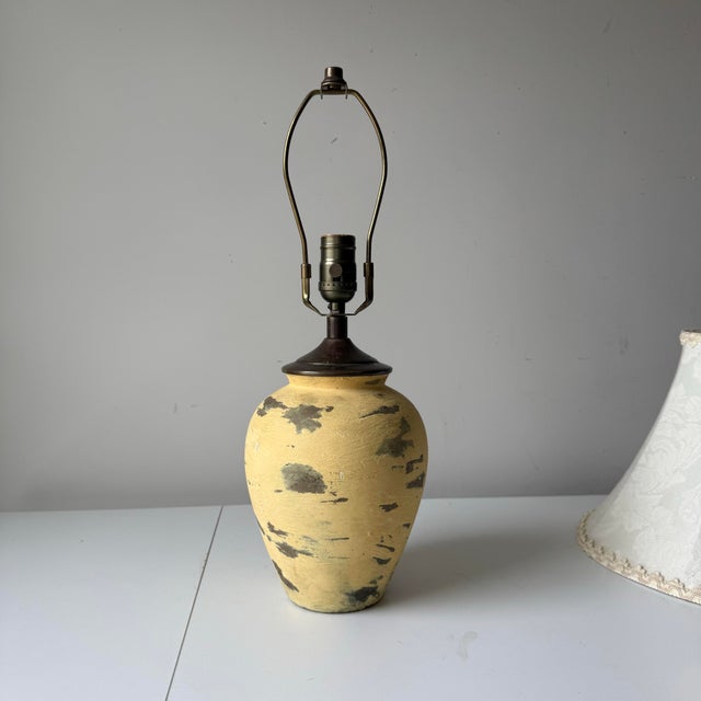 Late 20th Century Yellow Terracotta Table Lamp For Sale - Image 4 of 11