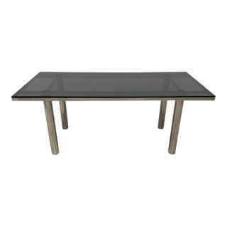 Tobia Scarpa Smoked Glass “Andre” Dining or Conference Table for Gavina, 1970s For Sale