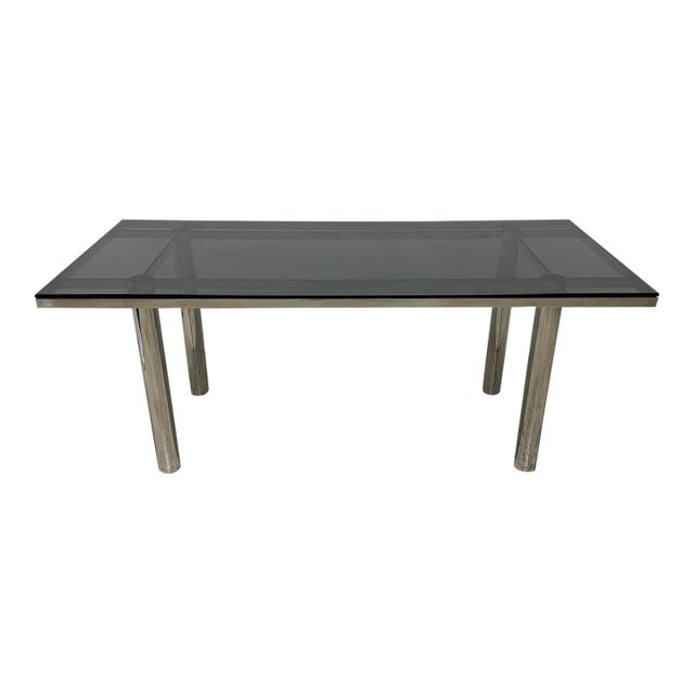 Tobia Scarpa Smoked Glass “Andre” Dining or Conference Table for Gavina, 1970s For Sale