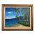 Tropical Beach Oil Painting Signed M Gordon, Palm Tree Seascape, Caribbean Coast For Sale