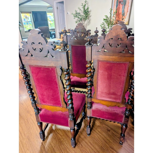 Set of 6 Renaissance 19th Century Carved Dining Chairs For Sale - Image 12 of 12