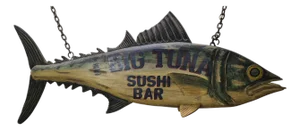 "The Big Tuna" Six Foot Carved Trade Sign