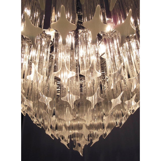 Contemporary Contemporary Quadriedri Murano Glass Chandelier, 163 Crystal Prisms Quadriedri Scadute For Sale - Image 3 of 12