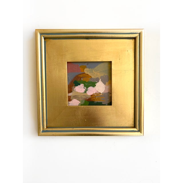 "Mountain and Clearing" Set of 2 Framed Mini Paintings by Jessalin Beutler For Sale - Image 4 of 5