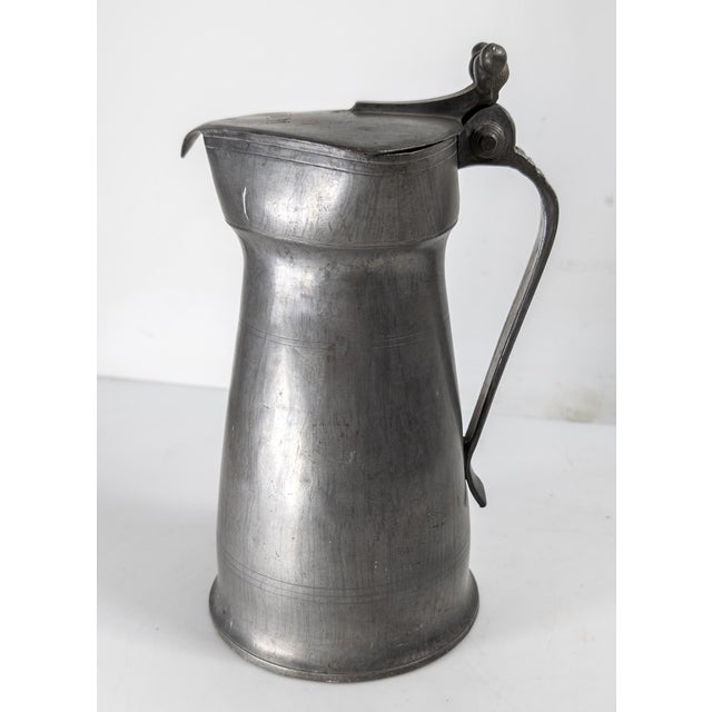 19th Century 19th Century Continental European French or English Pewter Pitcher For Sale - Image 5 of 14