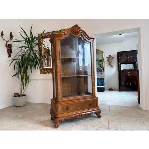 Wood Chippendale Display Cabinet, 1920s For Sale - Image 7 of 16
