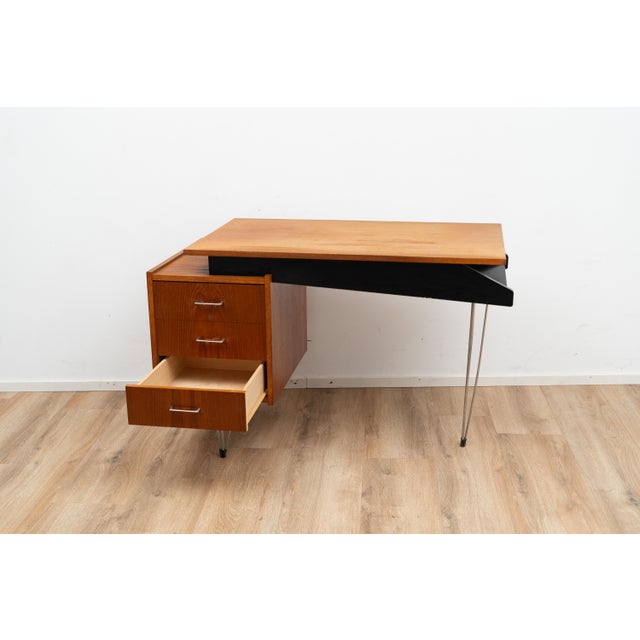 Mid-Century Modern Hairpin Writing Desk from Tijsseling Nijkerk, 1960s For Sale - Image 3 of 13