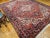 Red Vintage Room Size Persian Heriz, Handwoven Geometric Medallion Pattern, Red & Navy, 9’ X 11’ For Sale - Image 8 of 12