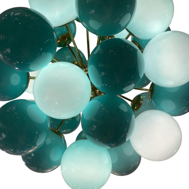 Tiffany Blue Sputnik Globes Lamp, 1960s For Sale - Image 3 of 6