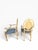 Pair of Vintage Neoclassical Painted & Gilt Louis XVI Style Armchairs With Hand-Painted Medallion Backs For Sale - Image 4 of 15