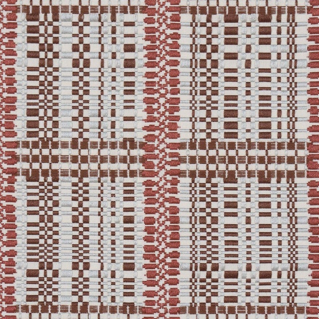 Traditional Schumacher Skyline Plaid Fabric In Merlot For Sale - Image 3 of 6