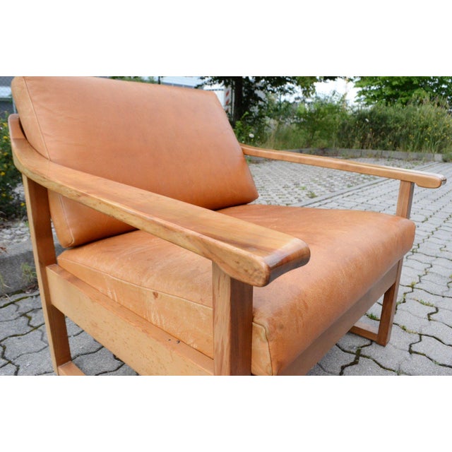 Vintage Cognac Leather Lounge Chair, 1960s For Sale - Image 15 of 18