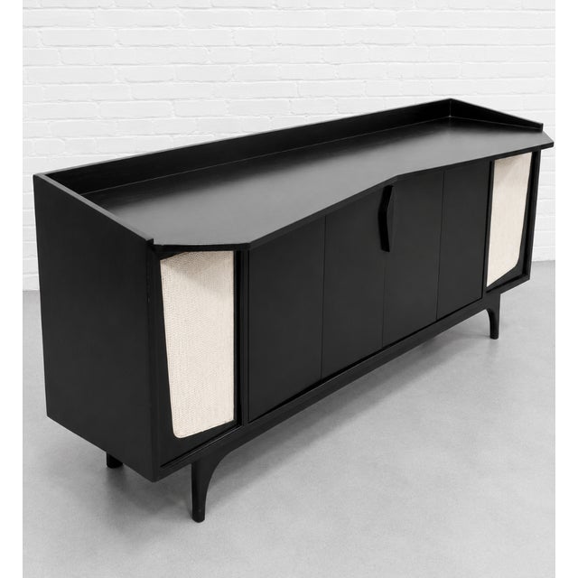 Extra Long Black Mid Century Modern Credenza | Custom Sideboard in the Style of Gio Ponti, C. 1960's For Sale - Image 11 of 15